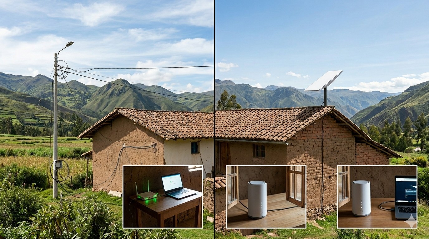 Fibra óptica rural vs Starlink en Perú: la diferencia que muchos usuarios no revisan antes de contratar